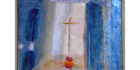 Élément du Chemin de croix, d'après les aquarelles de Pierre Lafoucrière. Basilique de Paray-le-Monial (71).