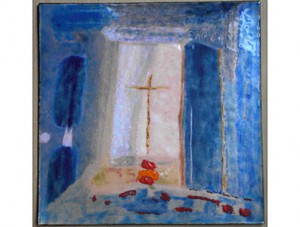 Élément du Chemin de croix, d'après les aquarelles de Pierre Lafoucrière. Basilique de Paray-le-Monial (71).