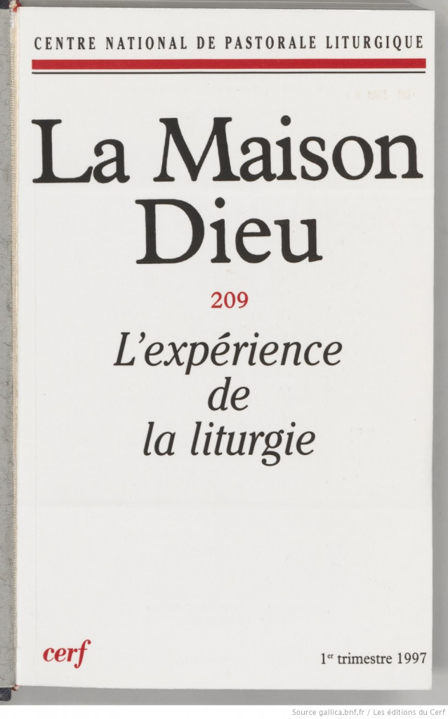La MaisonDieu numérisée et disponible sur Gallica Liturgie & Sacrements