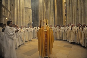 Accueil du presbyterium, réception du nouvel évêque cathédrale Saint-Etienne, Meaux