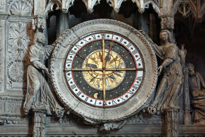 Horloge astronomique réalisée entre 1525 et 1528, cathédrale de Chartres (28), Centre, France.