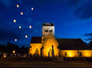 Église Saint-Martin à Montigny-l'Allier (02) - Photo gagnante du concours photo de La Nuit des églises 2017, catégorie : photo d'extérieur.